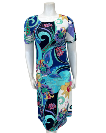 Furstenberg 323/30453 Blue Floral Vibes Swim Cover Up myselflingerie.com